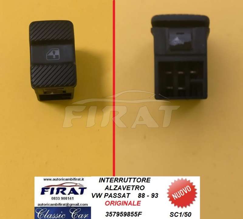 INTERRUTTORE ALZAVETRO VW PASSAT 88 - 93 (357959855F)